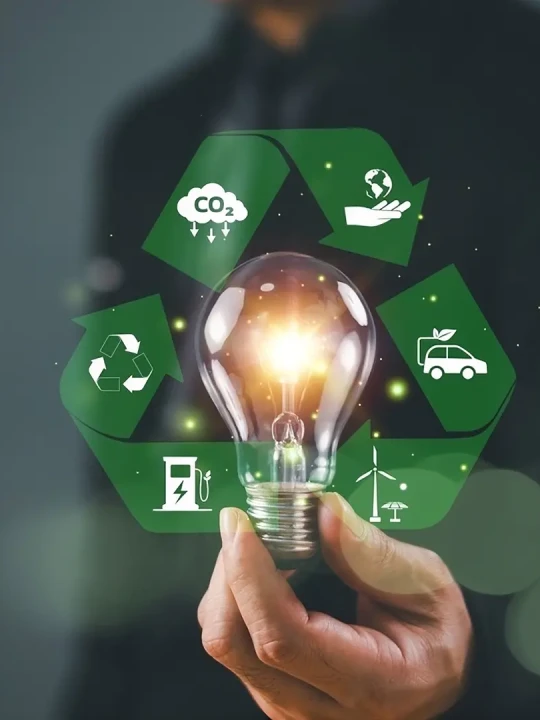 simbolul procesului de reciclare controlat de tehnologia AI